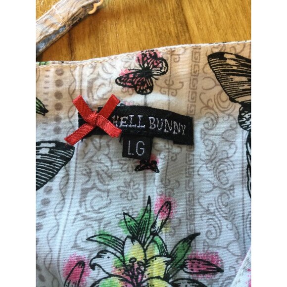 Hell Bunny Elaine Dress Floral Skeleton Print Sundress Size L Goth - Picture 5 of 9